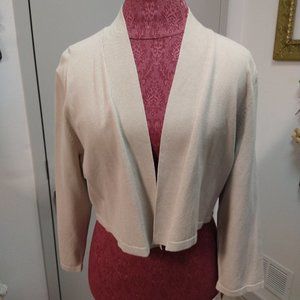 New Charter Club Sand Open Front Tailored Blazer Woman's Size XL